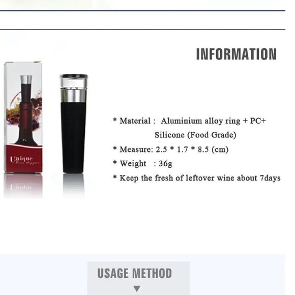 Wine Accessories 4 pc Set - Aerator, Stainless Steel Ice Cubes, 2 Stoppers - Picture 7 of 16